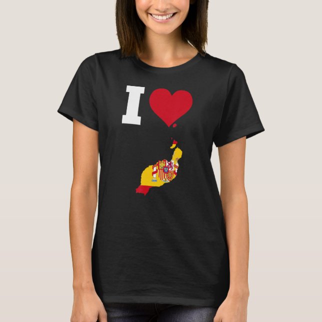 Spain Flag for Lanzarote  I Love Lanzarote T-Shirt (Front)