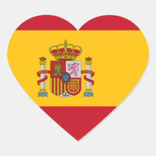 Spain Flag Heart Sticker
