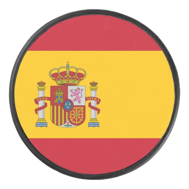 Spain Flag Hockey Puck (Front)