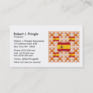 Spain Flag in Multiple Colourful Layers Business Card