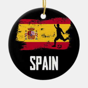 Spain Flag Jersey Spanish Soccer Team Spanish Men Ceramic Ornament