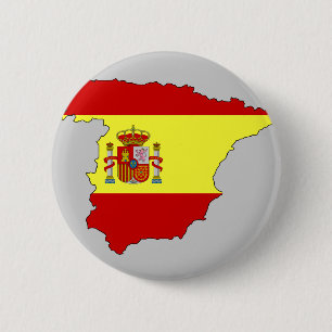 Spain flag map 6 cm round badge