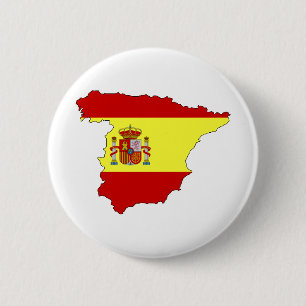 Spain Flag Map full size 6 Cm Round Badge