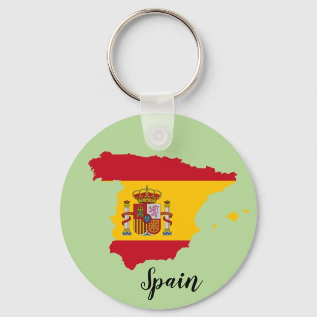 Spain Flag Map Key Ring (Front)
