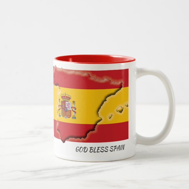 SPAIN FLAG MAP Scripture Customised Two-Tone Coffee Mug (Right)