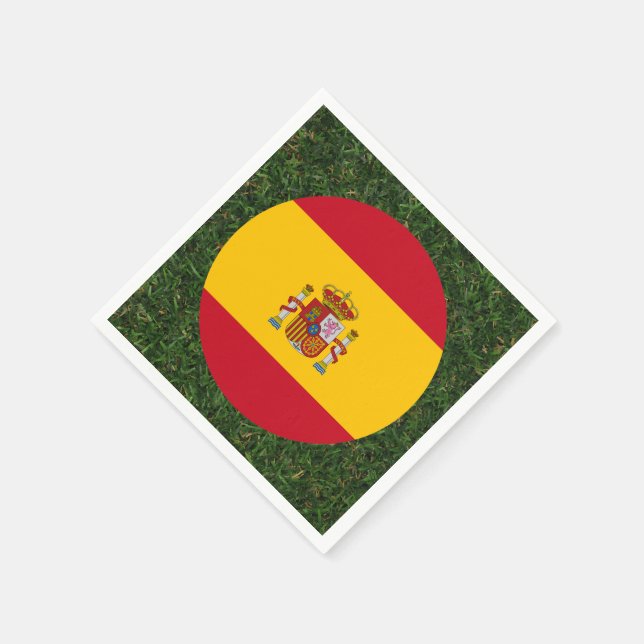 Spain Flag on Grass Napkin (Corner)
