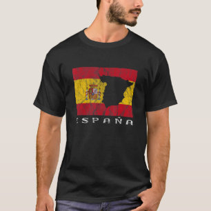 Spain Flag Outline Spain Travel Spain Pride Spania T-Shirt