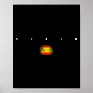 Spain Flag Pride Vintage Retro Soccer Spanish Foot Poster
