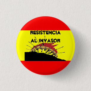 Spain Flag  Resistencia al invasor 3 Cm Round Badge
