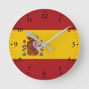 Spain Flag Round Clock