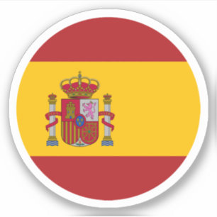 Spain Flag Round Sticker
