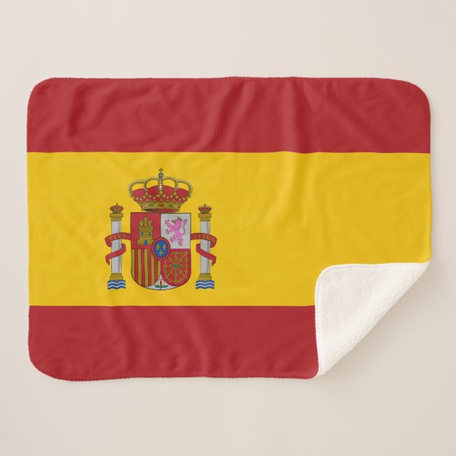 Spain Flag Sherpa Blanket (Front (Horizontal))