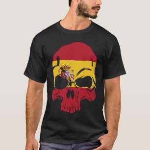Spain Flag Skull Barcelona Espana Catalonia Spanis T-Shirt