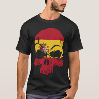 Spain Flag Skull Barcelona Espana Catalonia Spanis T-Shirt