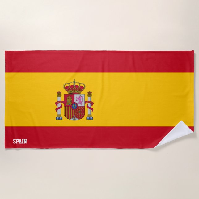 Spain Flag Splendid Patriotic Beach Towel (Front)