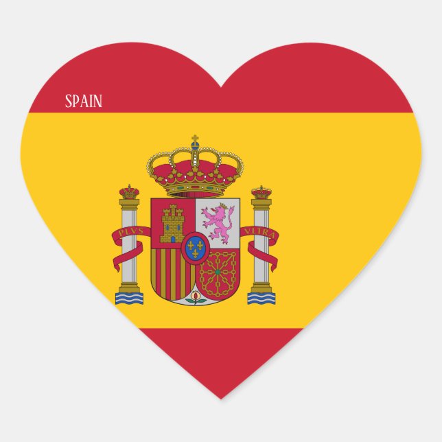 Spain Flag Splendid Patriotic Heart Sticker (Front)