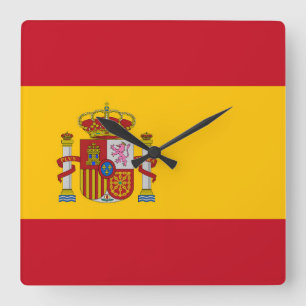Spain Flag Square Wall Clock