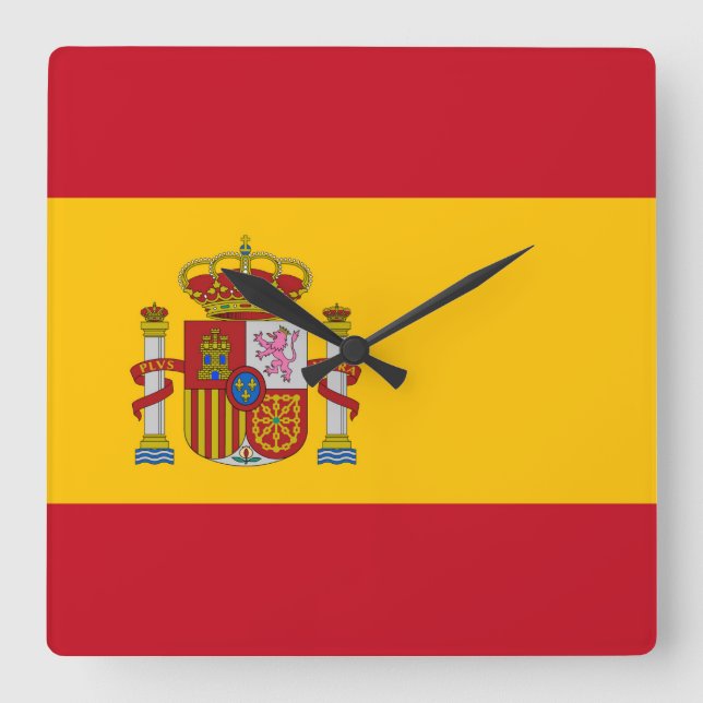 Spain Flag Square Wall Clock (Front)
