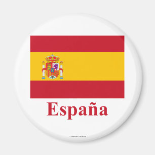 Spain Flag with Name in Spanish Magnet