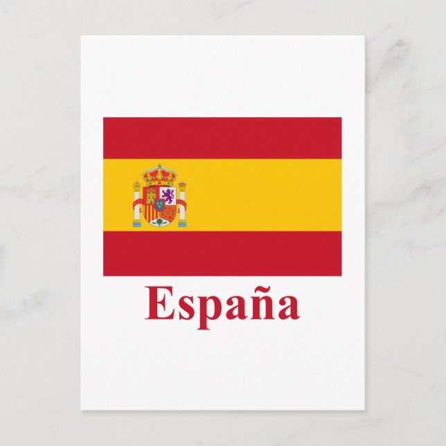 Spain Flag with Name in Spanish Postcard (Front)