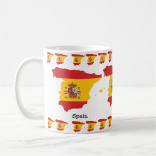 Spain Flag within Map Souvenir Design Coffee Mug