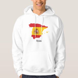 Spain Flag within Map Souvenir Design Hoodie