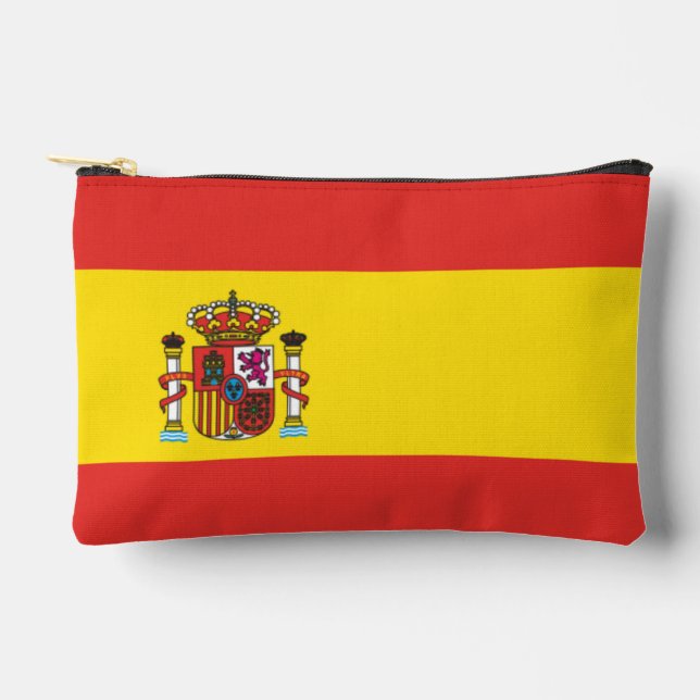 Spain Flag World Cup Football Soccer Espana Accessory Pouch (Front)