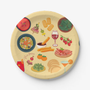 Spain Food Paper Plate