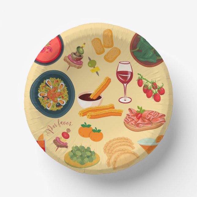  Spain Food Paper Plate (Front)