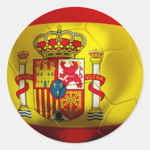 Spain Football Classic Round Sticker