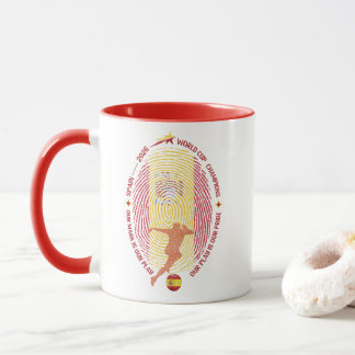 Spain Football Fan Fingerprint Art Mug
