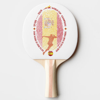 Spain Football Fan – Golden Fingerprint Map Art Ping Pong Paddle