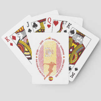 Spain Football Fan Golden Fingerprint Map Art Playing Cards