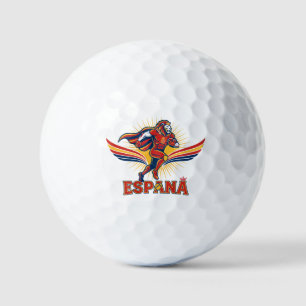 Spain Football Lion Hero National Pride Action Art Golf Balls