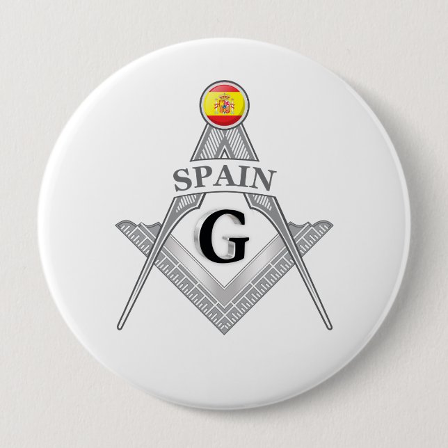 Spain freemasonry sign 10 cm round badge (Front)