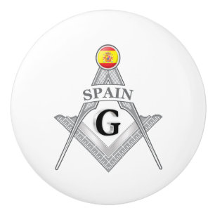 Spain freemasonry sign ceramic knob