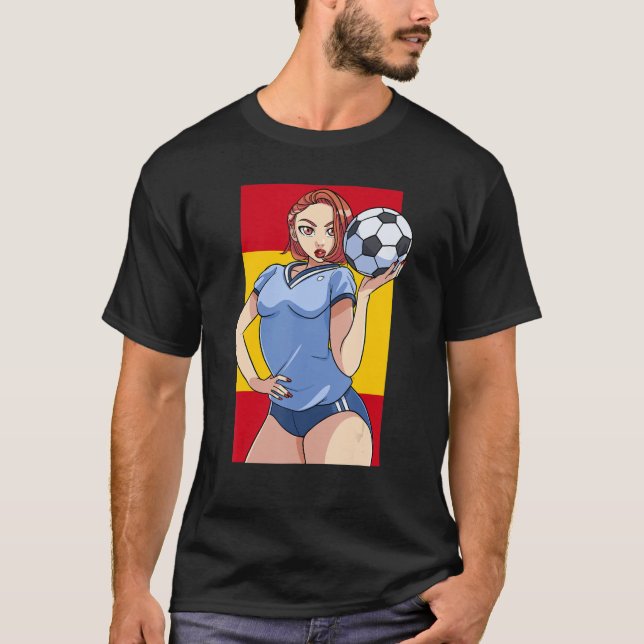 Spain Futbol Fan Soccer  Espana Proud Latino T-Shirt (Front)