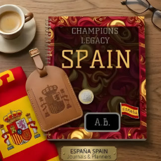 Spain Global Stage Finalist | Elite Red & Gold Lux Notebook