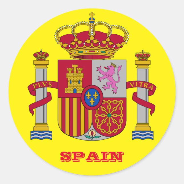 Spain Glossy Classic Round Sticker (Front)