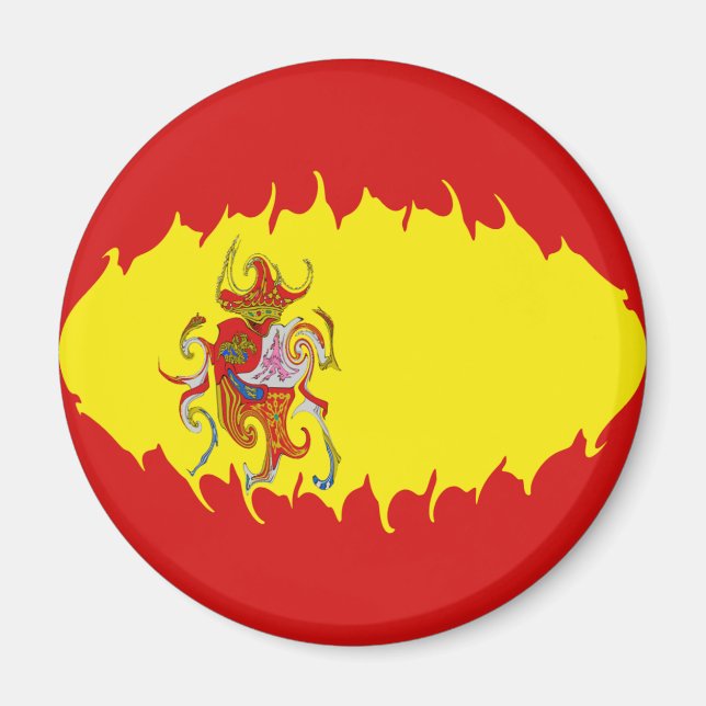 Spain Gnarly Flag Magnet (Front)