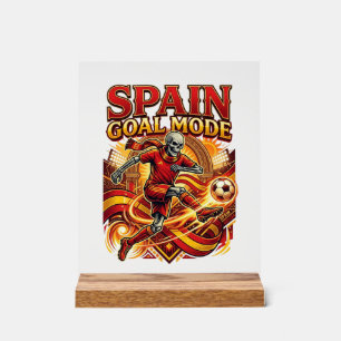 Spain Goal Mode Skeleton Striker Nations Streetwea Acrylic Sign