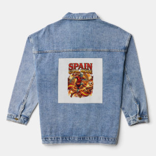 Spain Goal Mode Skeleton Striker Nations Streetwea Denim Jacket
