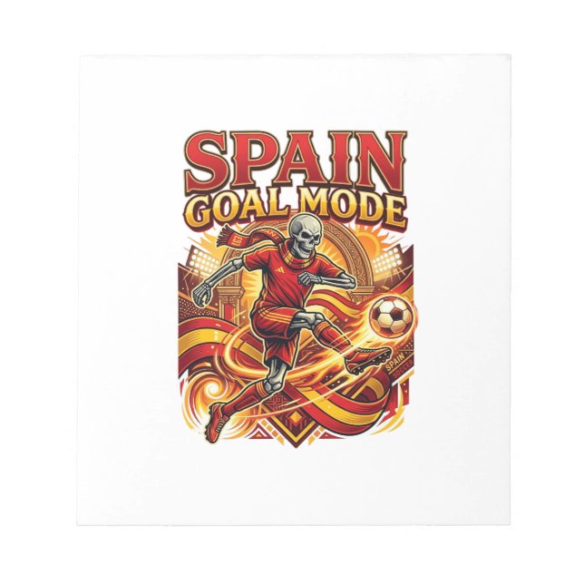 Spain Goal Mode Skeleton Striker Nations Streetwea Notepad (Front)