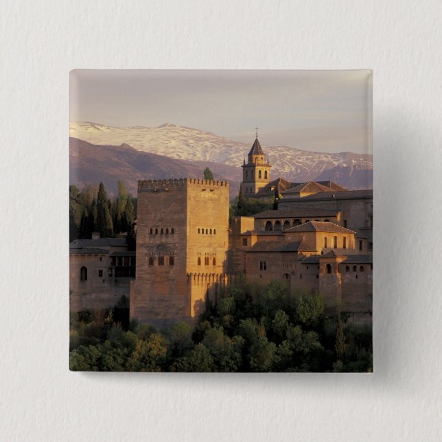 Spain, Granada, Andalucia The Alhambra, 15 Cm Square Badge (Front)
