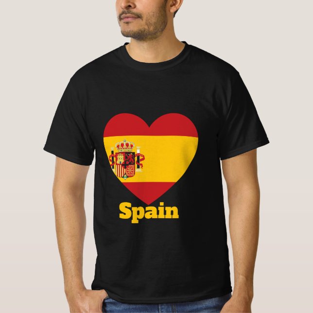 Spain Heart Flag T-Shirt (Front)