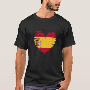 Spain Heart Spanish Flag Spanish Pride T-Shirt