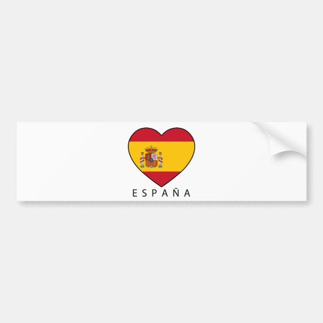 Spain Heart with black ESPANA Bumper Sticker (Front)