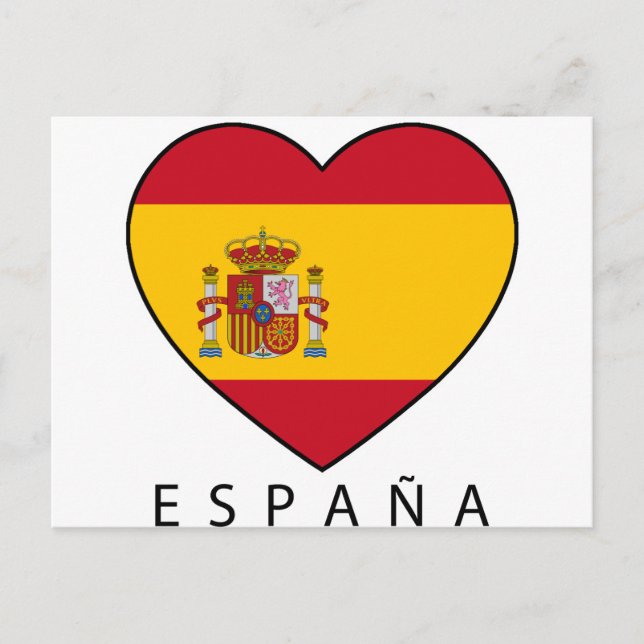 Spain Heart with black ESPANA Postcard (Front)