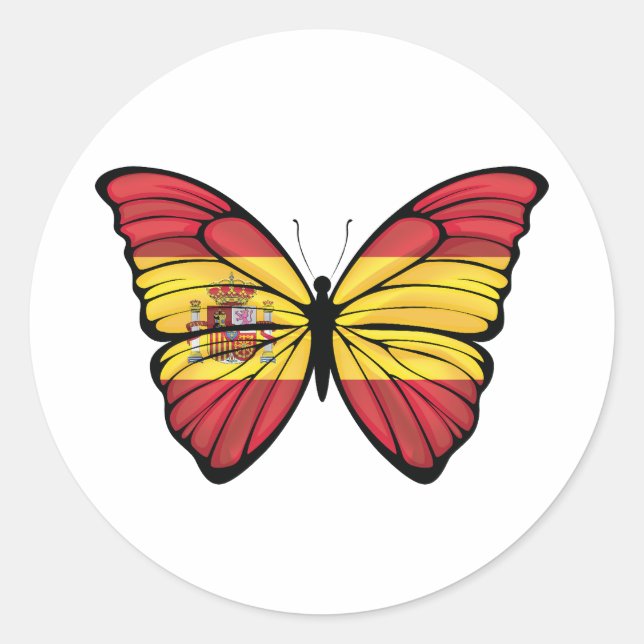 Spain Hypolimnas Butterfly Classic Round Sticker (Front)