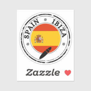 Spain Ibiza Seal Sticker Round Flag For Laptop